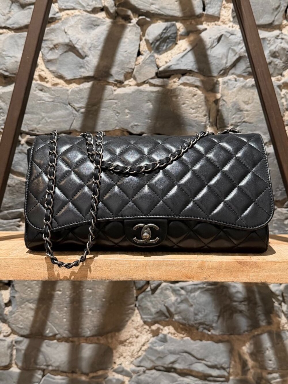 Chanel  2014 Runway Grocery Drawstring Convertible Lambskin Flap Bag